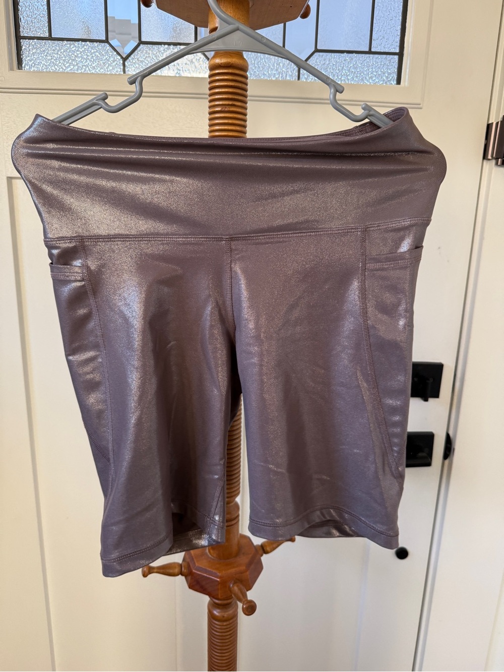 Shimmer Taupe- Old Navy- High-Rise Women’s L- Bike Shorts
